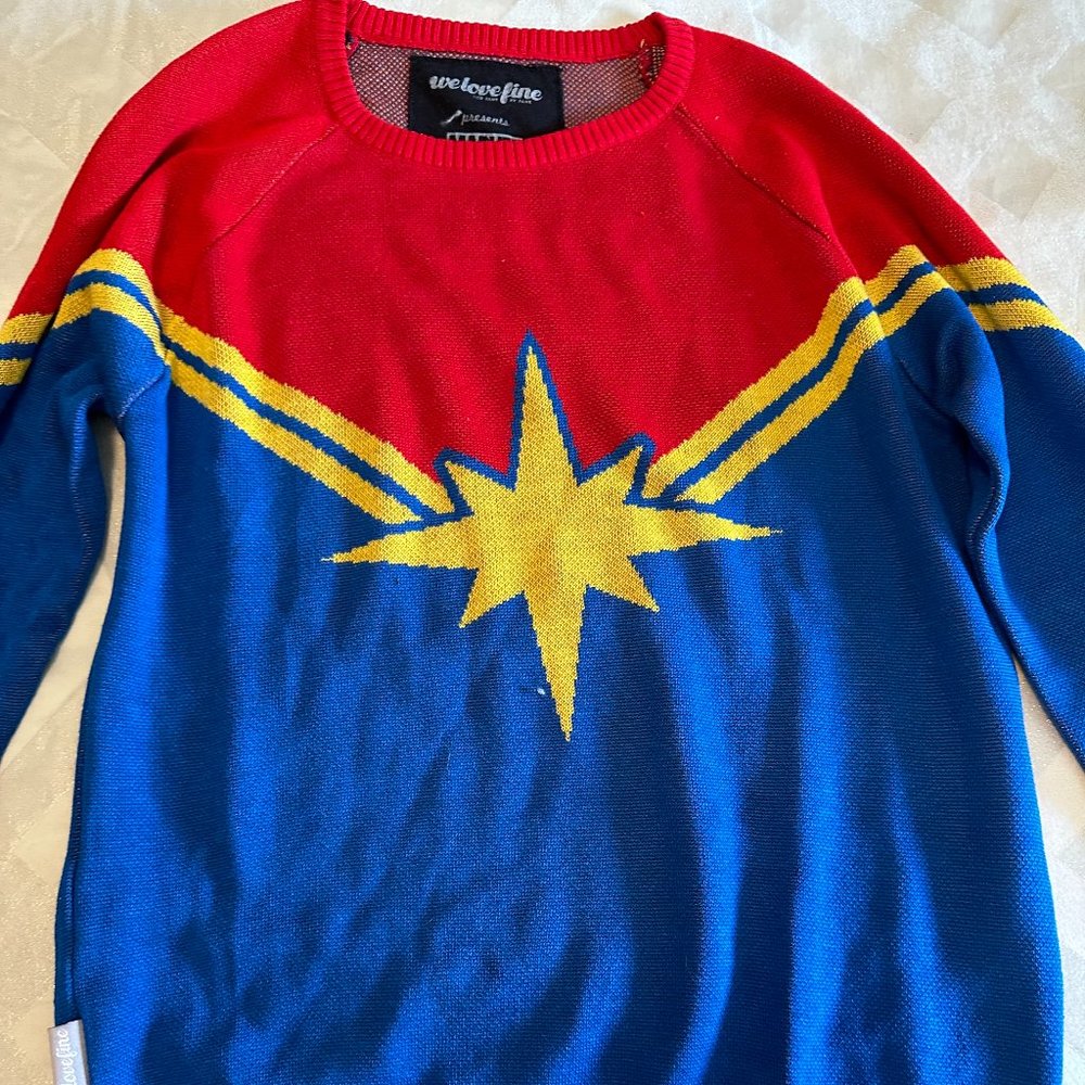 Marvel's We Love Fine Captain Marvel Sweater Pullover